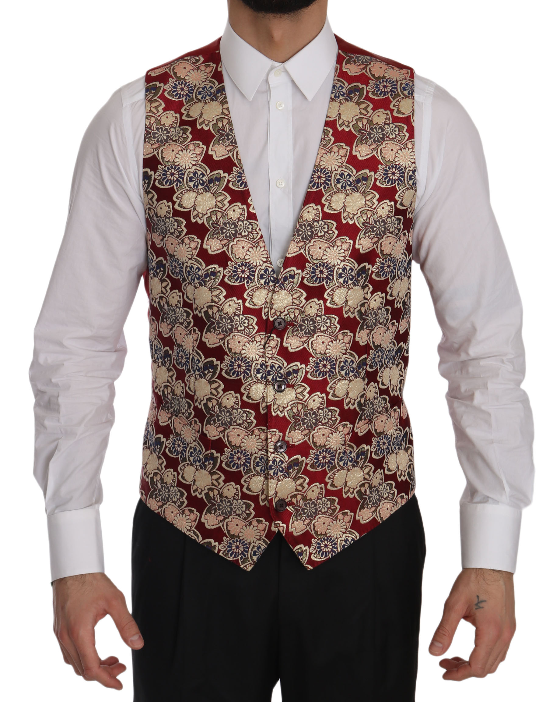 

Жилет облегающего кроя Regal Red Floral Jacquard Dolce & Gabbana, красный