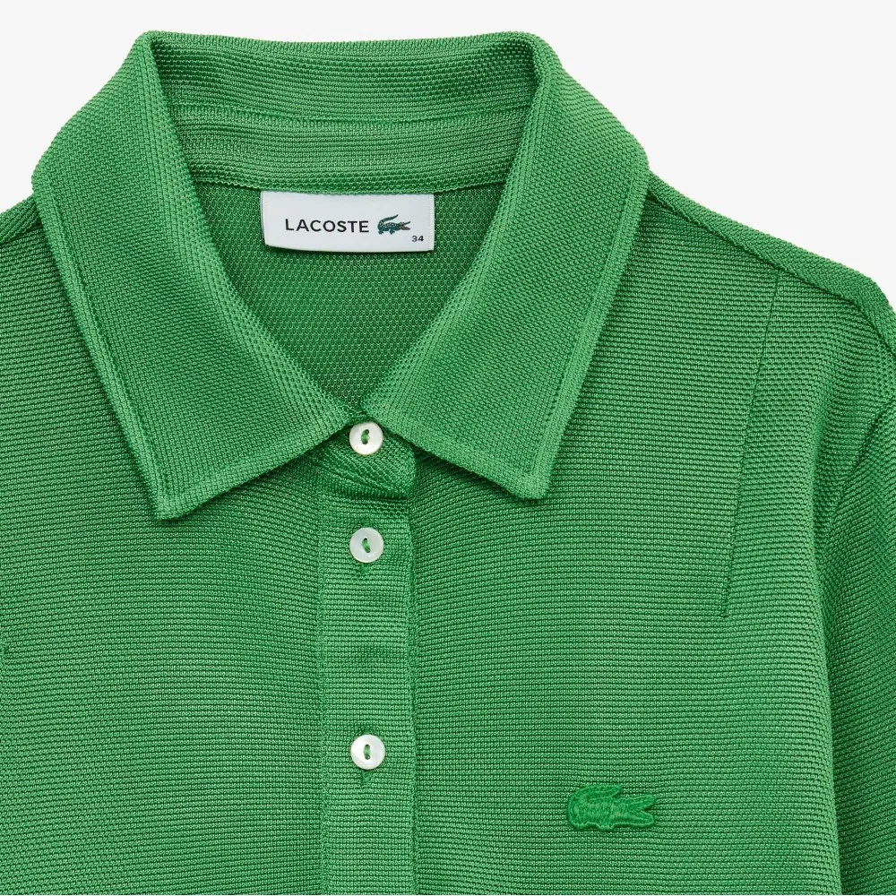 Платье Lacoste Блестящее поло с длинными рукавами, Весенний зеленый — фото 2