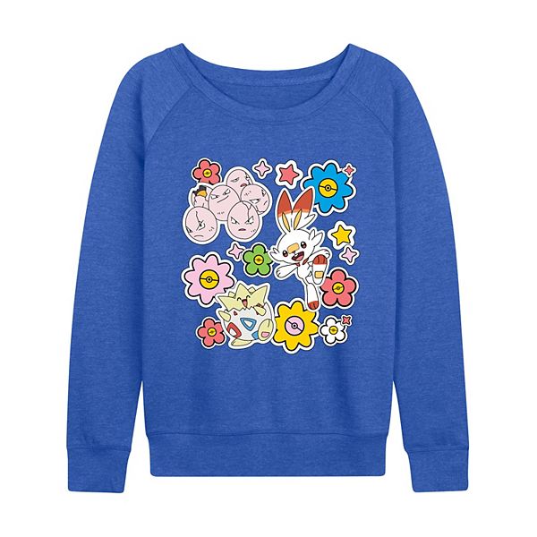 

Женская футболка с длинным рукавом Pokémon Easter Collage French Terry Licensed Character, Heather Royal Blue