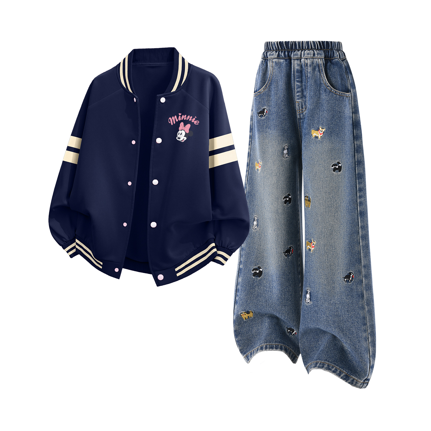 

Детская повседневная спортивная одежда Disney, Di'S Eye K Navy Blue+Solid Color Denim Blue