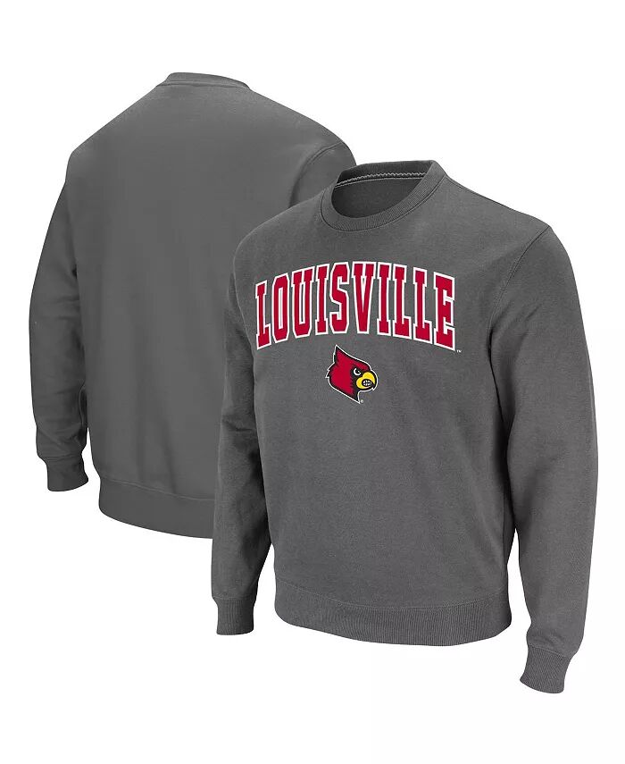 

Мужская толстовка Louisville Cardinals с круглым вырезом и аркой и логотипом Colosseum, серый