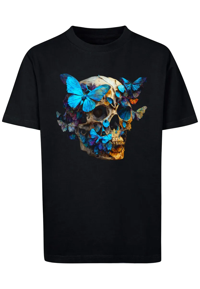 

F4NT4STIC Футболка "Butterfly Skull TEE UNISEX", принт, черный