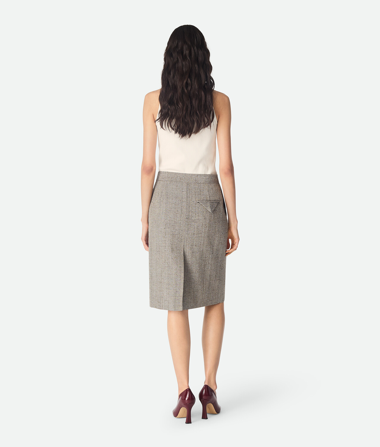 Viscose and silk skirt BOTTEGA VENETA, синий/белый/коричневый — фото 3