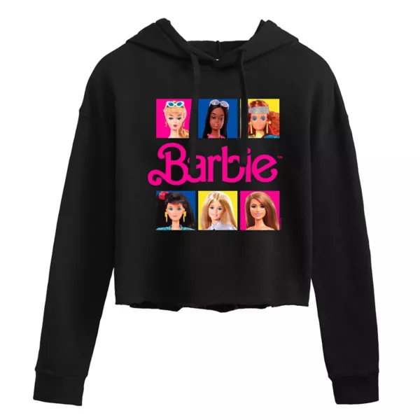

Укороченная толстовка с капюшоном «Портреты кукол» для юниоров Barbie, черный
