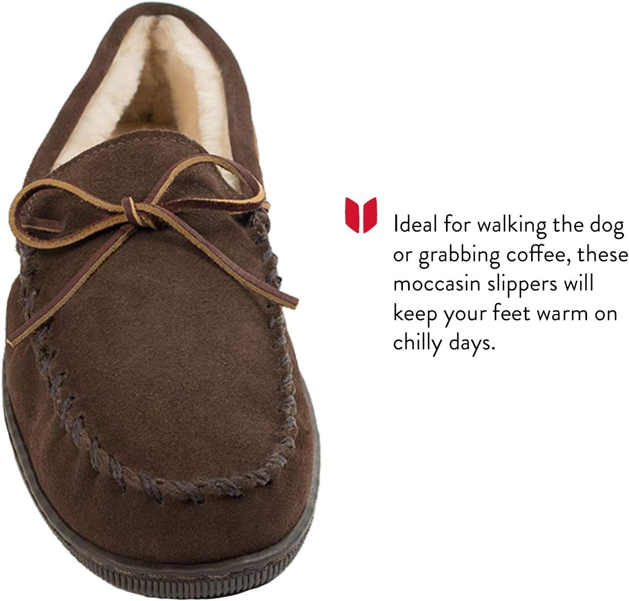 Мужские тапочки Minnetonka с плюшевой подкладкой и жесткой подошвой, шоколадный — фото 3