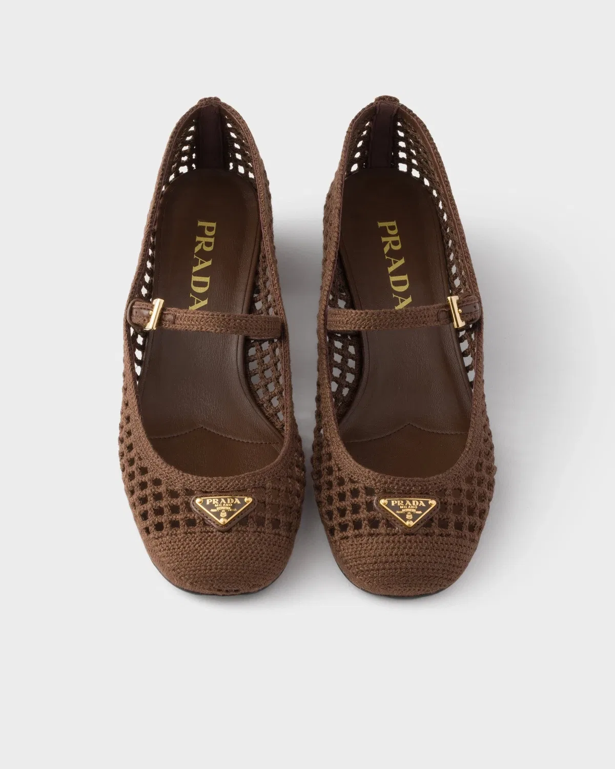 Вязаные туфли-лодочки Prada, коричневый — фото 3