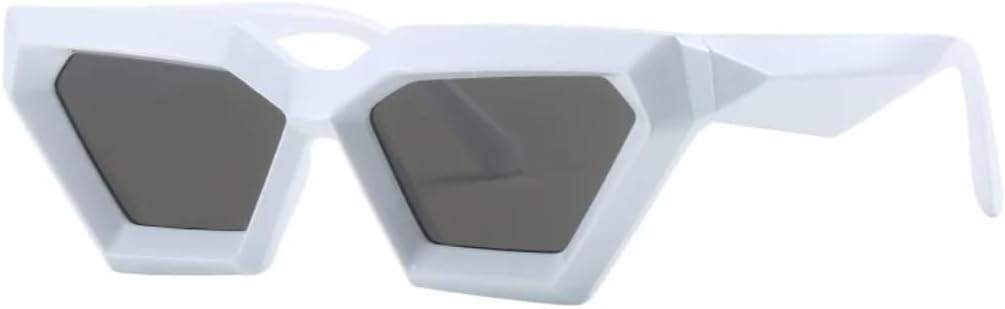 

Солнцезащитные очки для мужчин и женщин - защита UV400 - оправа "кошачий глаз" в маленькой оправе с цветными линзами для занятий спортом на открытом воздухе и вождения DSVIGF, White