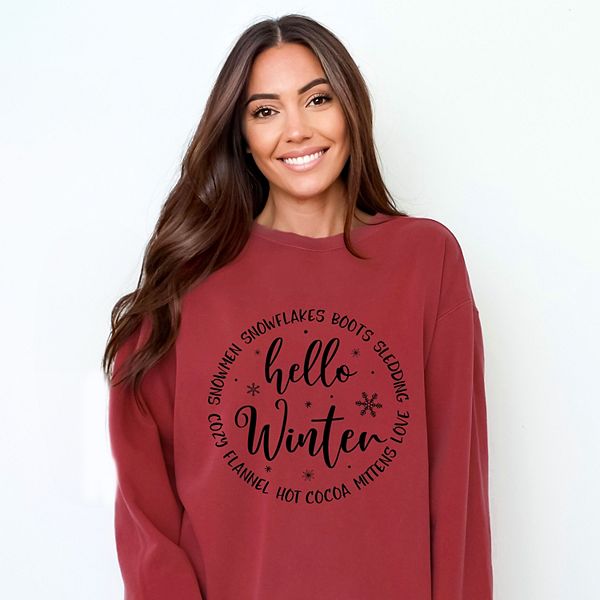 

Толстовка Hello winter circle garment dyed Simply Sage Market, Crimson