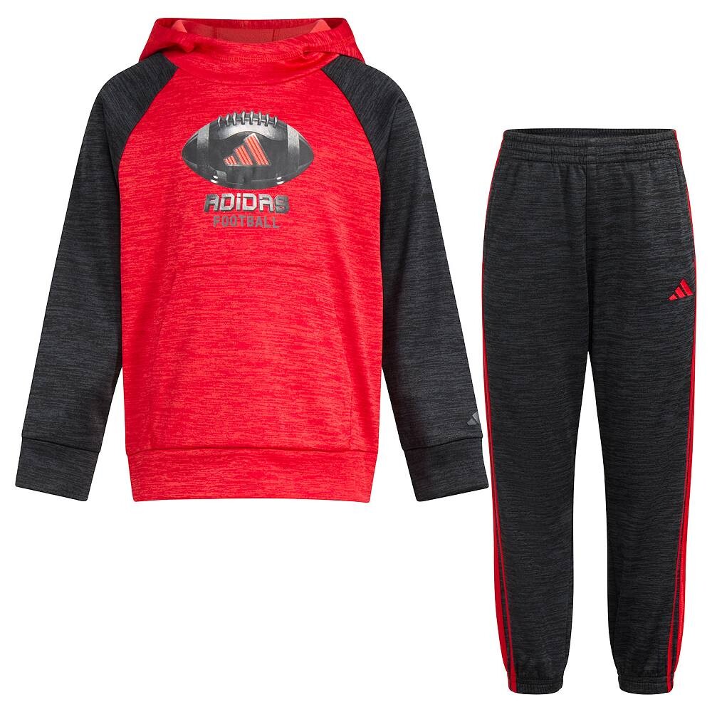 

Комплект из флисовой толстовки и брюк adidas Melange для мальчика для малышей Adidas, красный