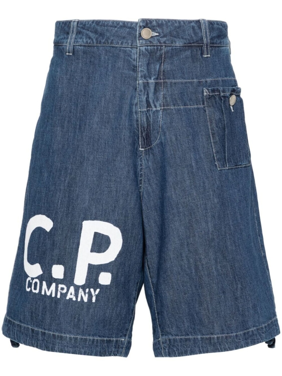 

C.P. Company джинсовые шорты с логотипом, синий