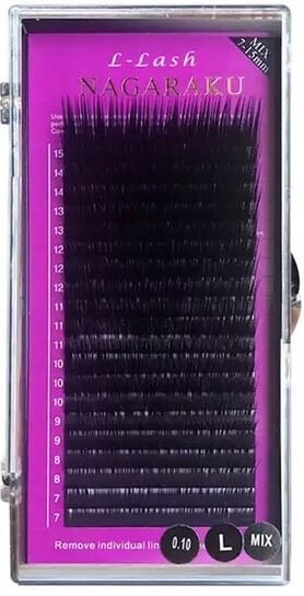 

Норковые ресницы Nagaraku Premium L 0,10, микс, 20 полосок Project Lashes