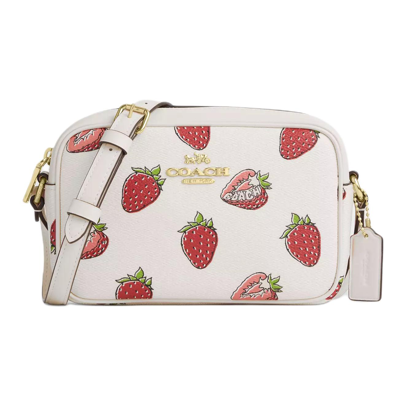 

COACH Кожаная фотосумка Джейми мини женская белая наплечная
