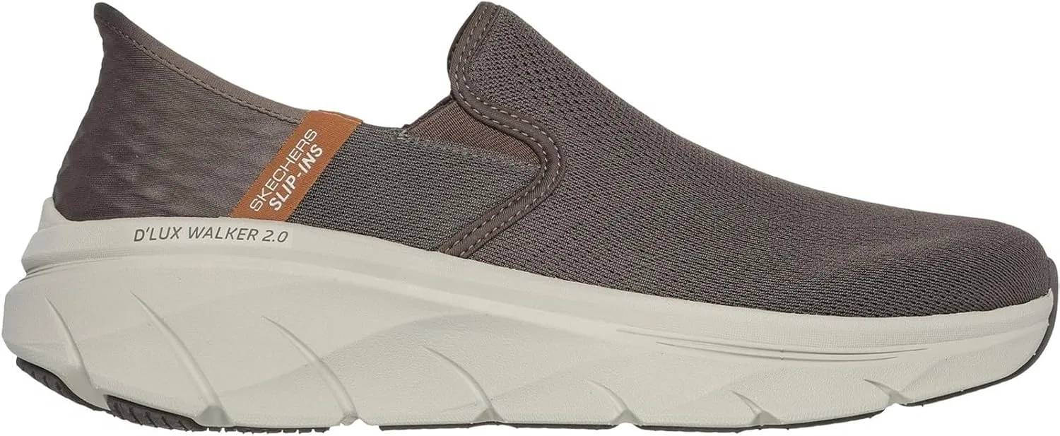 Мужские слипоны Skechers Hands-Free D'lux Walker 2.0 Reeler, Brown — фото 4