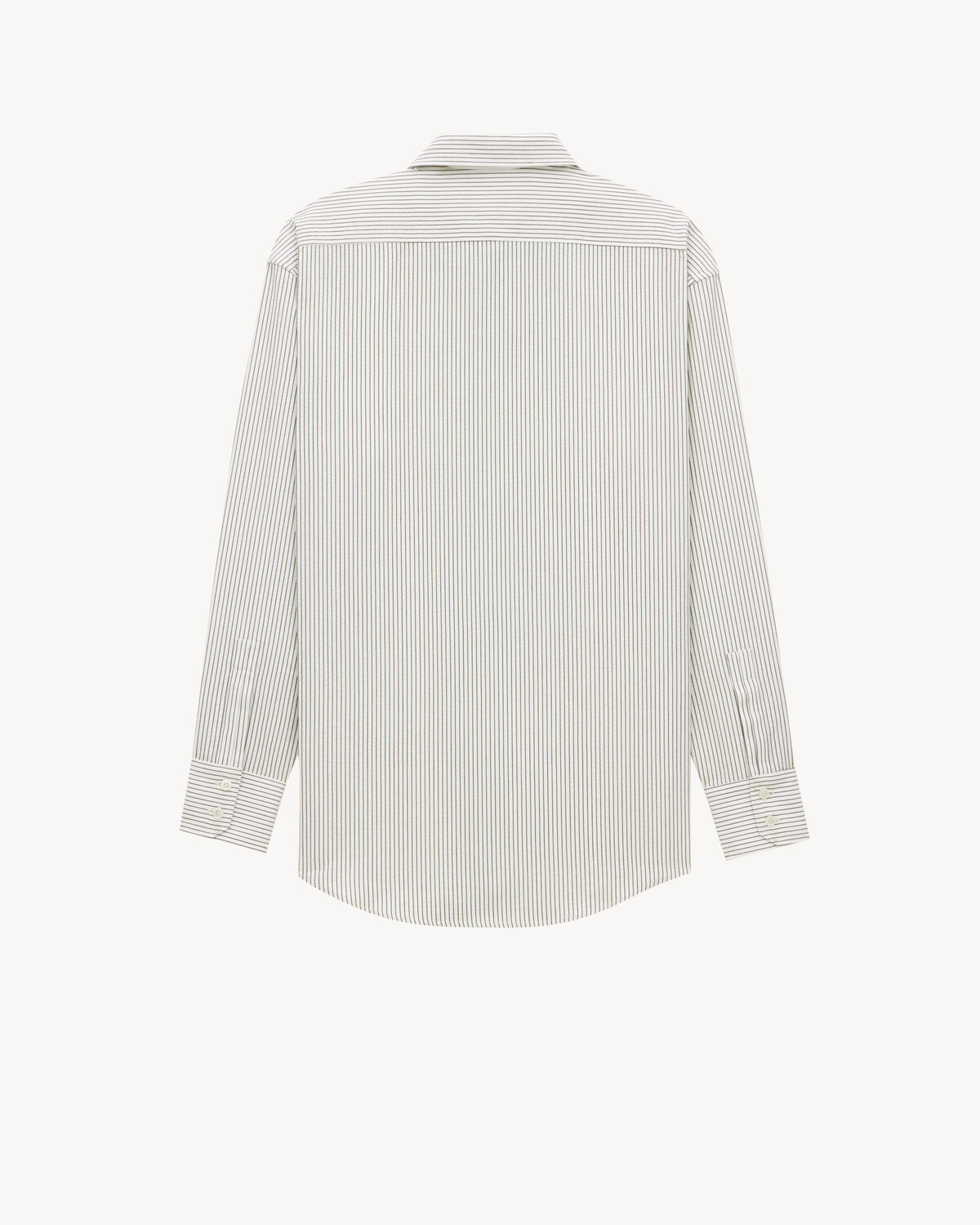 Рубашка из полосатого хлопка Saint Laurent, серый/серебряный — фото 2
