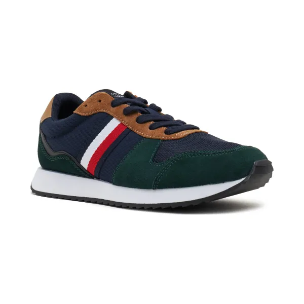 

Кроссовки Runner evo mix ess с добавлением кожи Tommy Hilfiger, зеленый