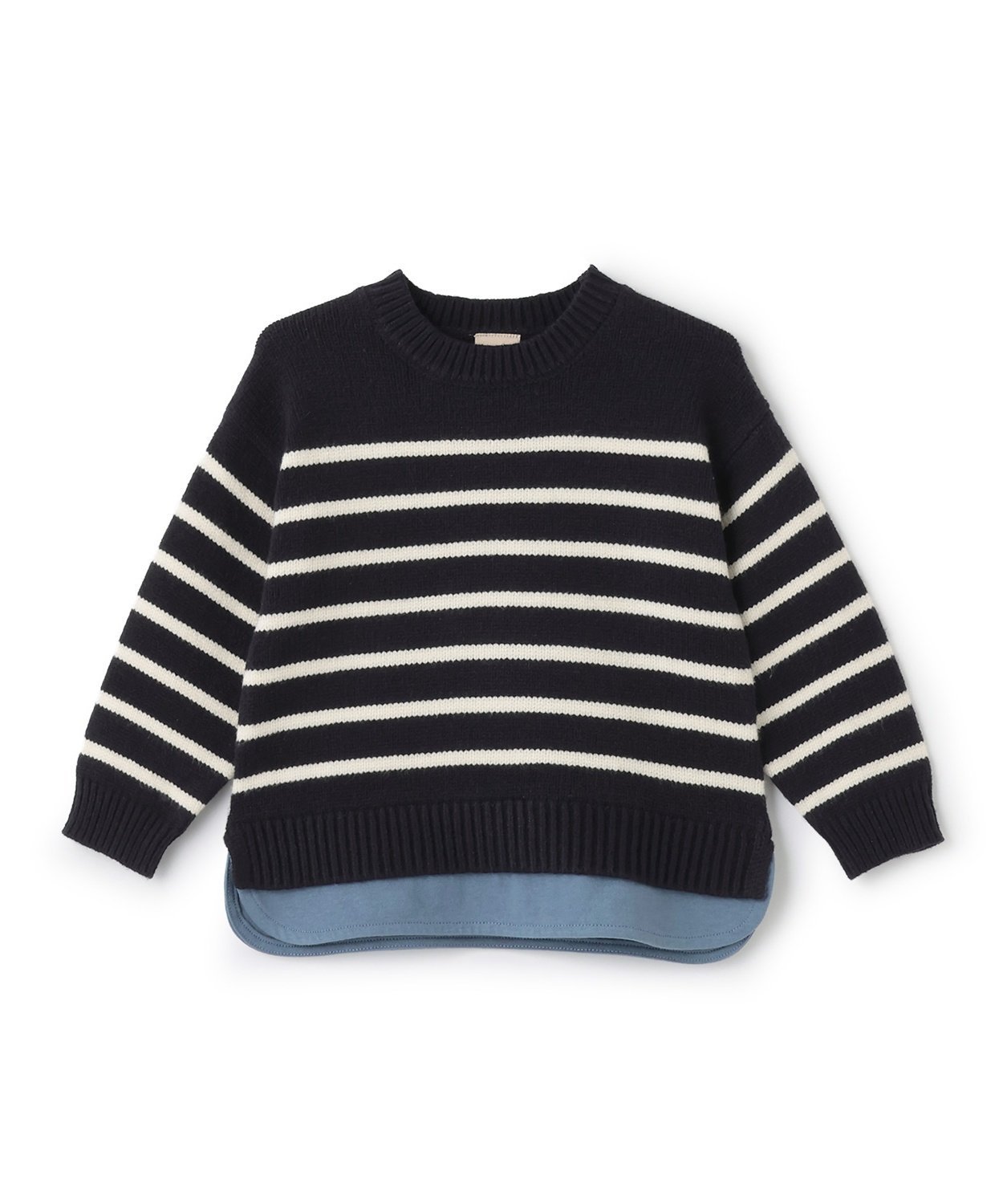 Вязаный свитер в полоску Petit main, Navy blue