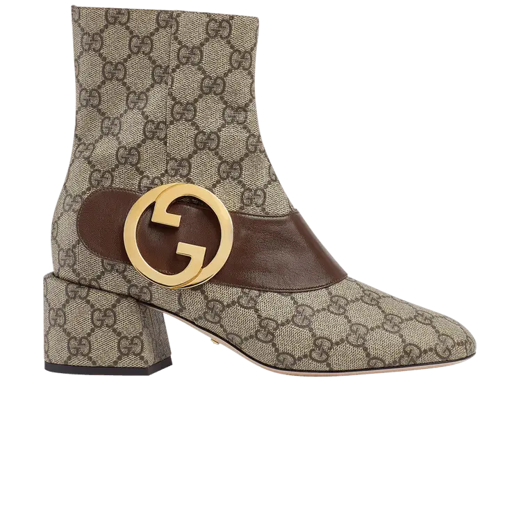 Ботинки Gucci Wmns Blondie Ankle Boot 'GG Canvas - Beige', кремовый