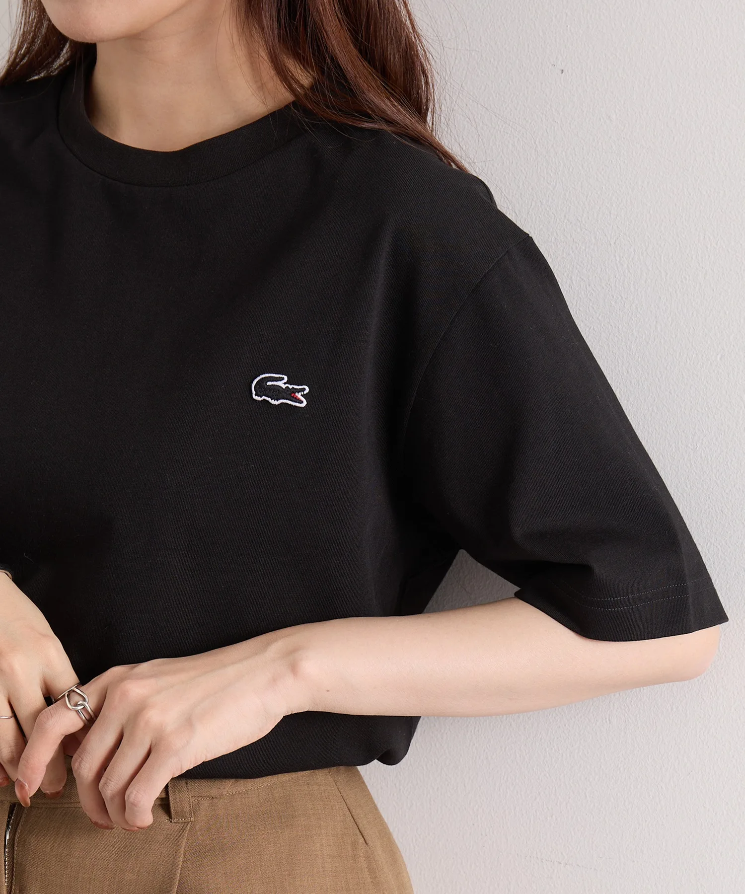Футболка Lacoste унисекс с логотипом, черный