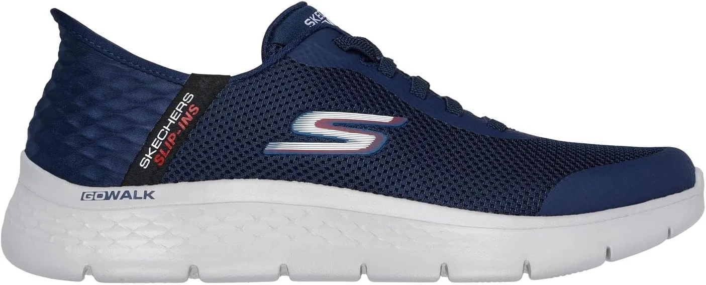 Мужские слипоны Skechers Hands Free: Go Walk Flex Hands Up Trainers, Navy And Grey — фото 4