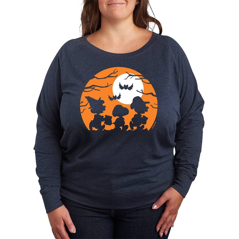 

Легкий свитшот из френч-терри большого размера Peanuts Trick Or Treat Licensed Character, цвет Heather Indigo