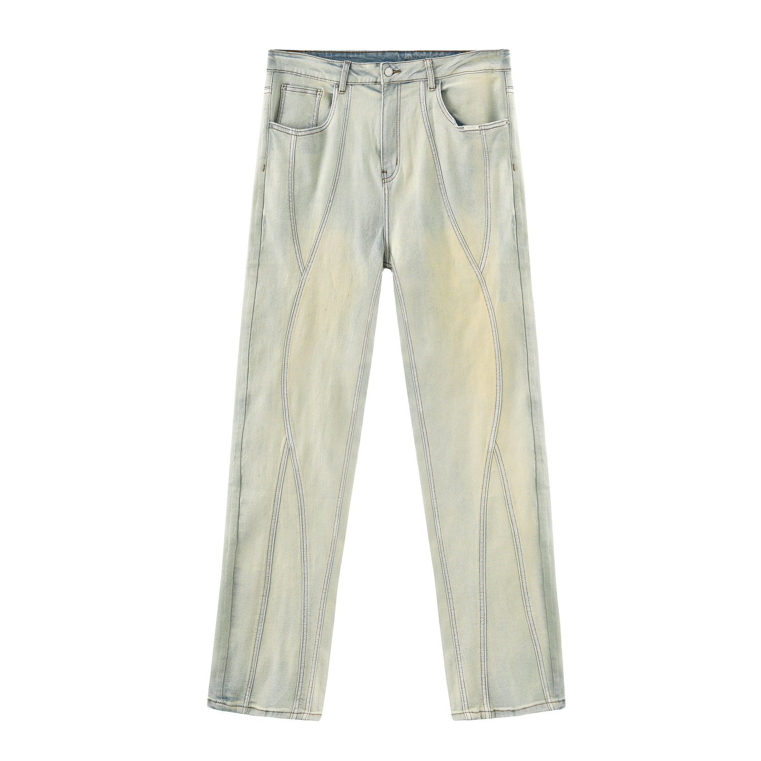 

Джинсы Unisex UNKNOWTAL, постиранные черно-серые