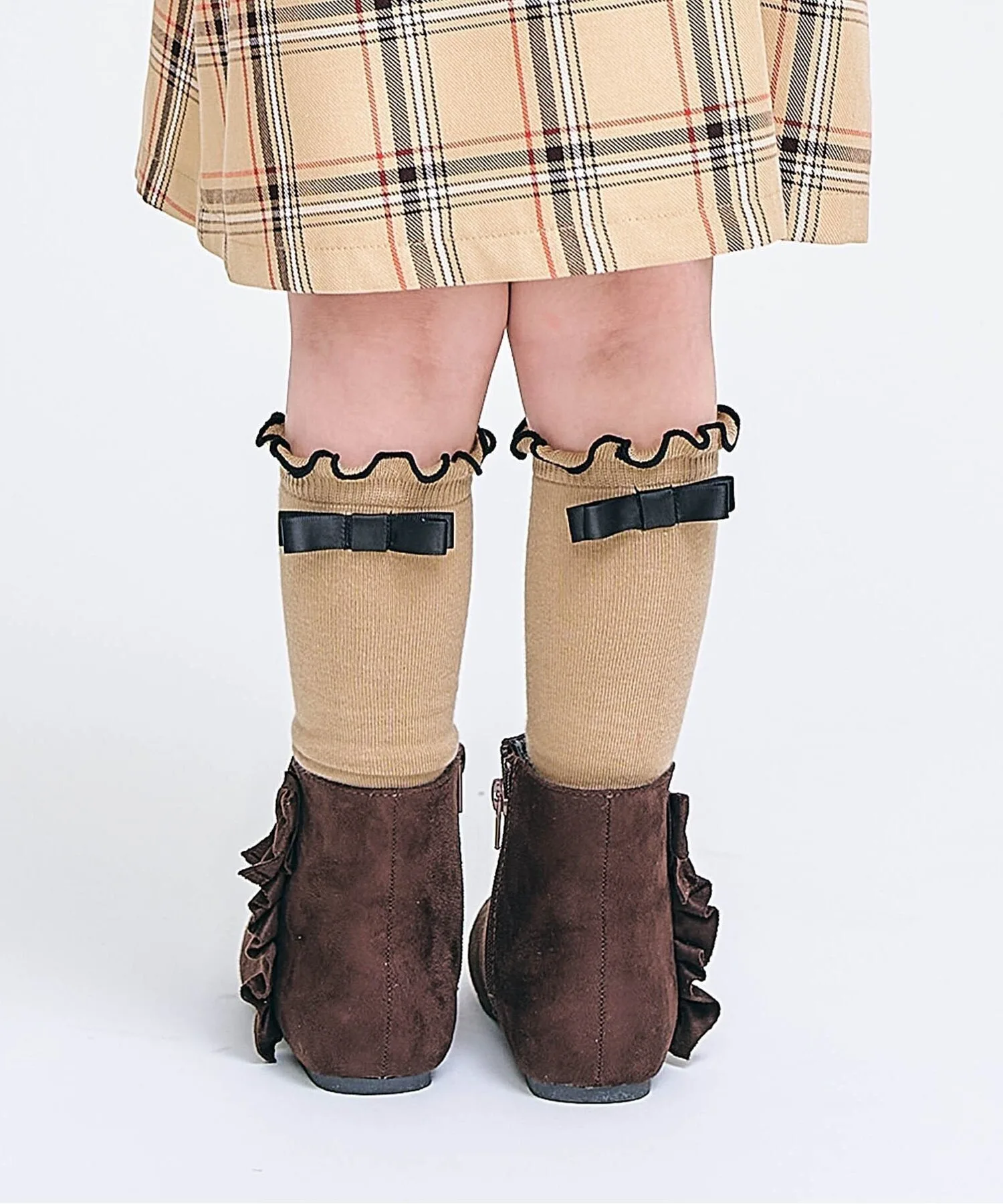 Высокие носки с лентой сзади Apres les cours, Beige