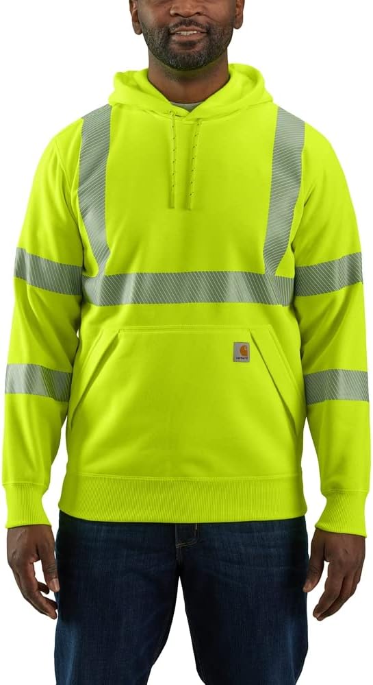 

Carhartt мужская толстовка с капюшоном High-Visibility Loose Fit Midweight Class 3, Brite Lime