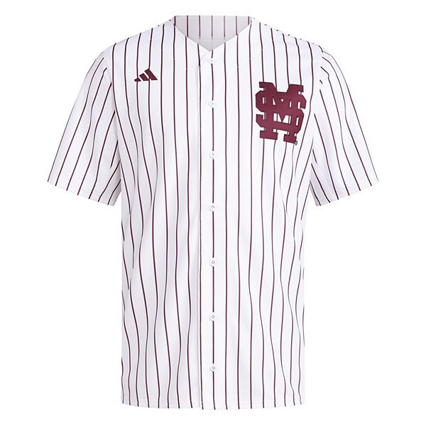 Мужская белая бейсбольная футболка Mississippi State Bulldogs Adidas — фото 3