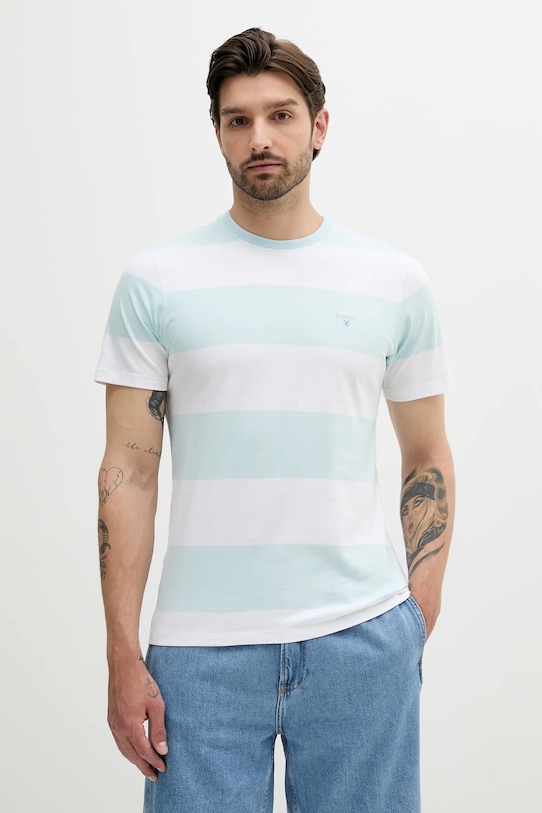 

Хлопковая футболка Whalton Stripe T-Shirt Barbour, синий