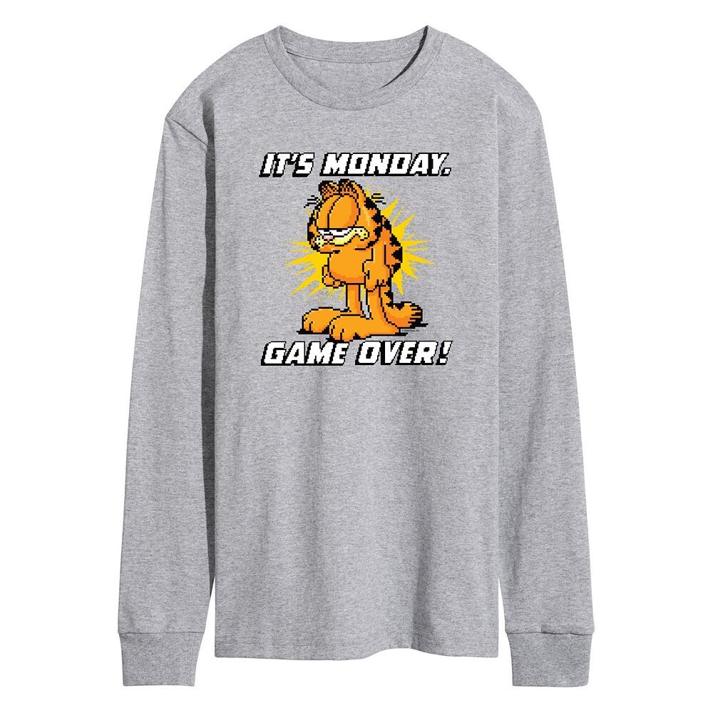 

Мужская футболка с длинными рукавами и рисунком Garfield It’s Monday Licensed Character, цвет Heather Gray