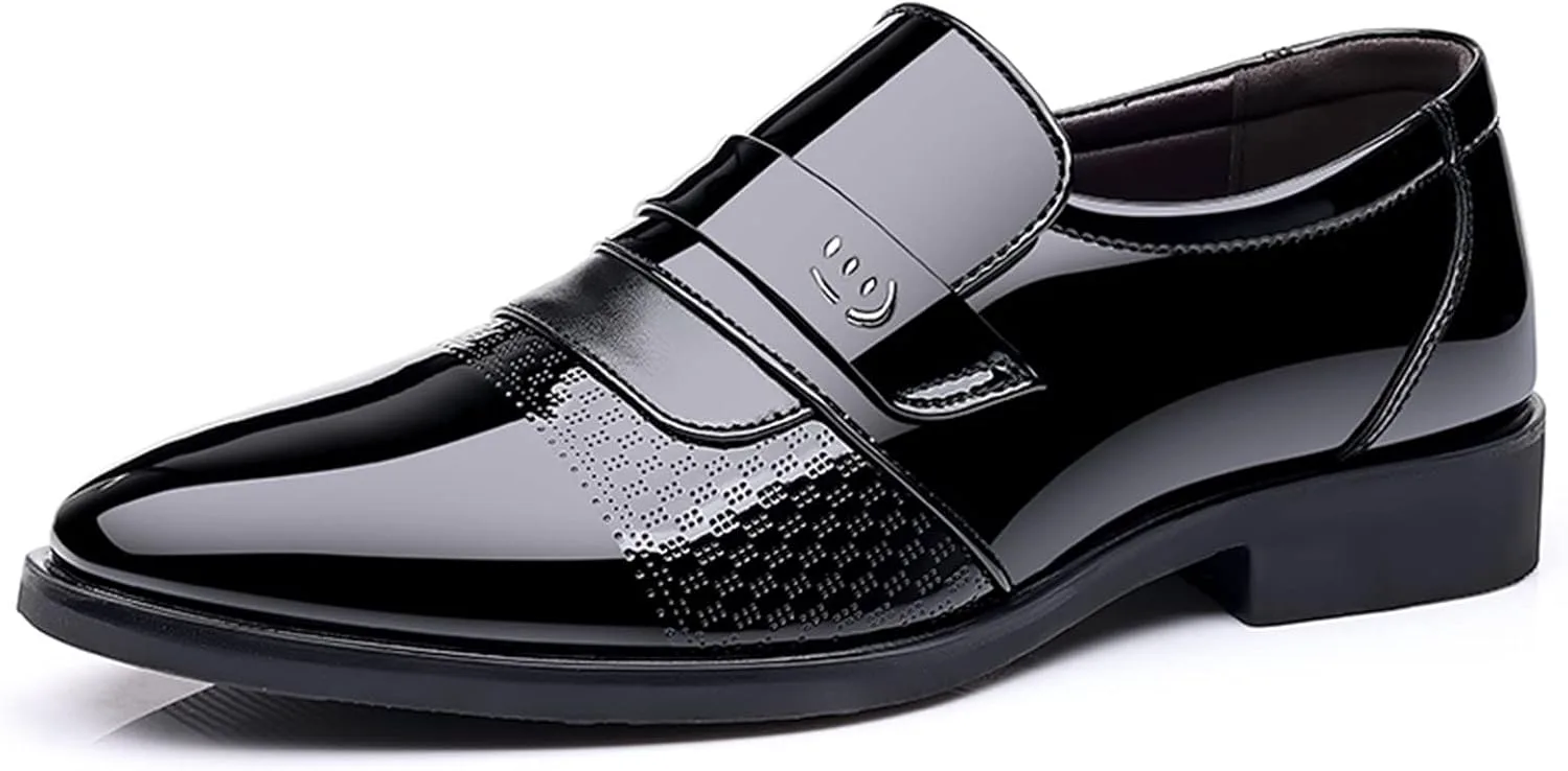 

Мужские классические туфли BORAMAX, лоферы без шнурков, официальные свадебные туфли для мужчин, модная металлическая декоративная полоска, туфли для делового костюма, черный