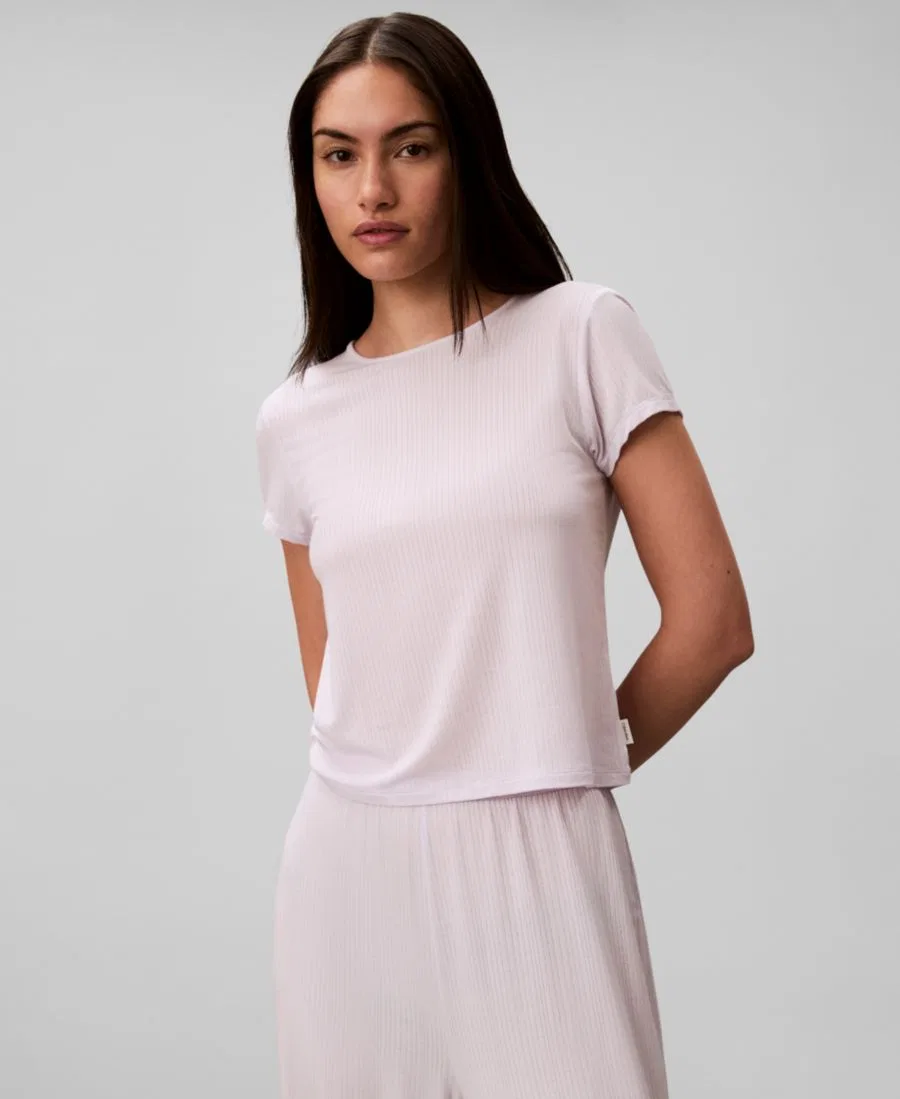 Женская детская футболка с круглым вырезом QS7618 Calvin Klein, Frosty Lilac