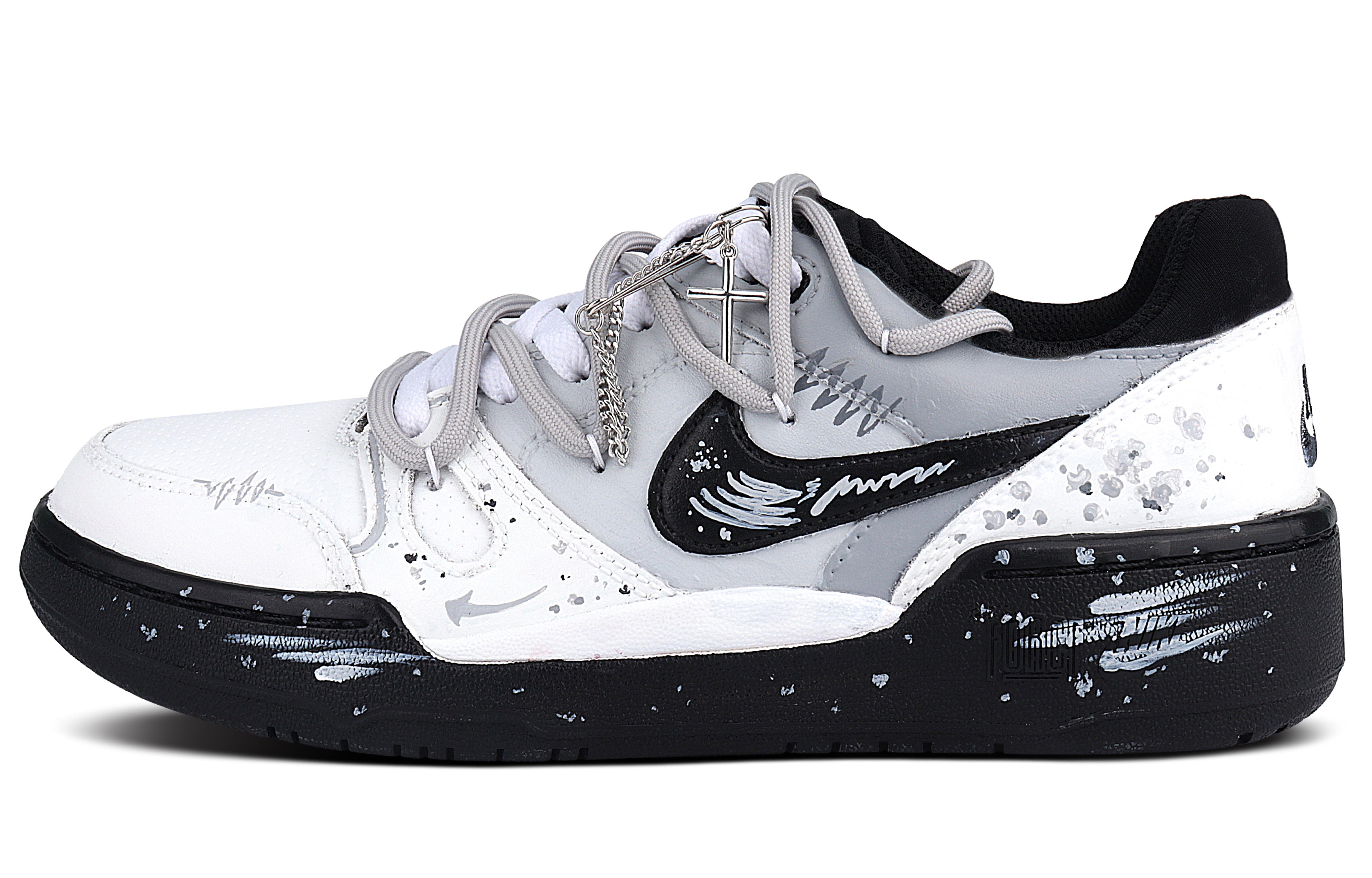 

Nike Низкие износостойкие кроссовки для скейтбординга Full Force Cushioning, мужские, черно-белые