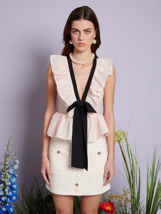 

Топ без рукавов с рюшами Haven Sister Jane, Cream