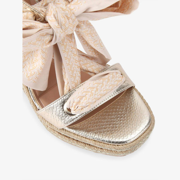 Сандалии на платформе Carvela Sorrento из искусственной кожи, золотой — фото 3