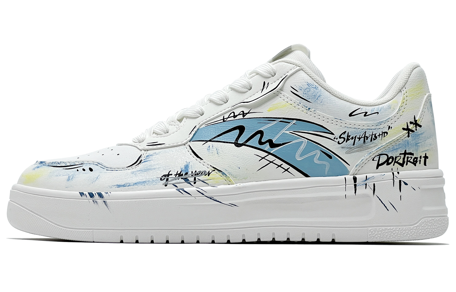 

ANTA Relaxed Slip Resistant Abrasion Resistant Low top Skateboard Shoes Men's White