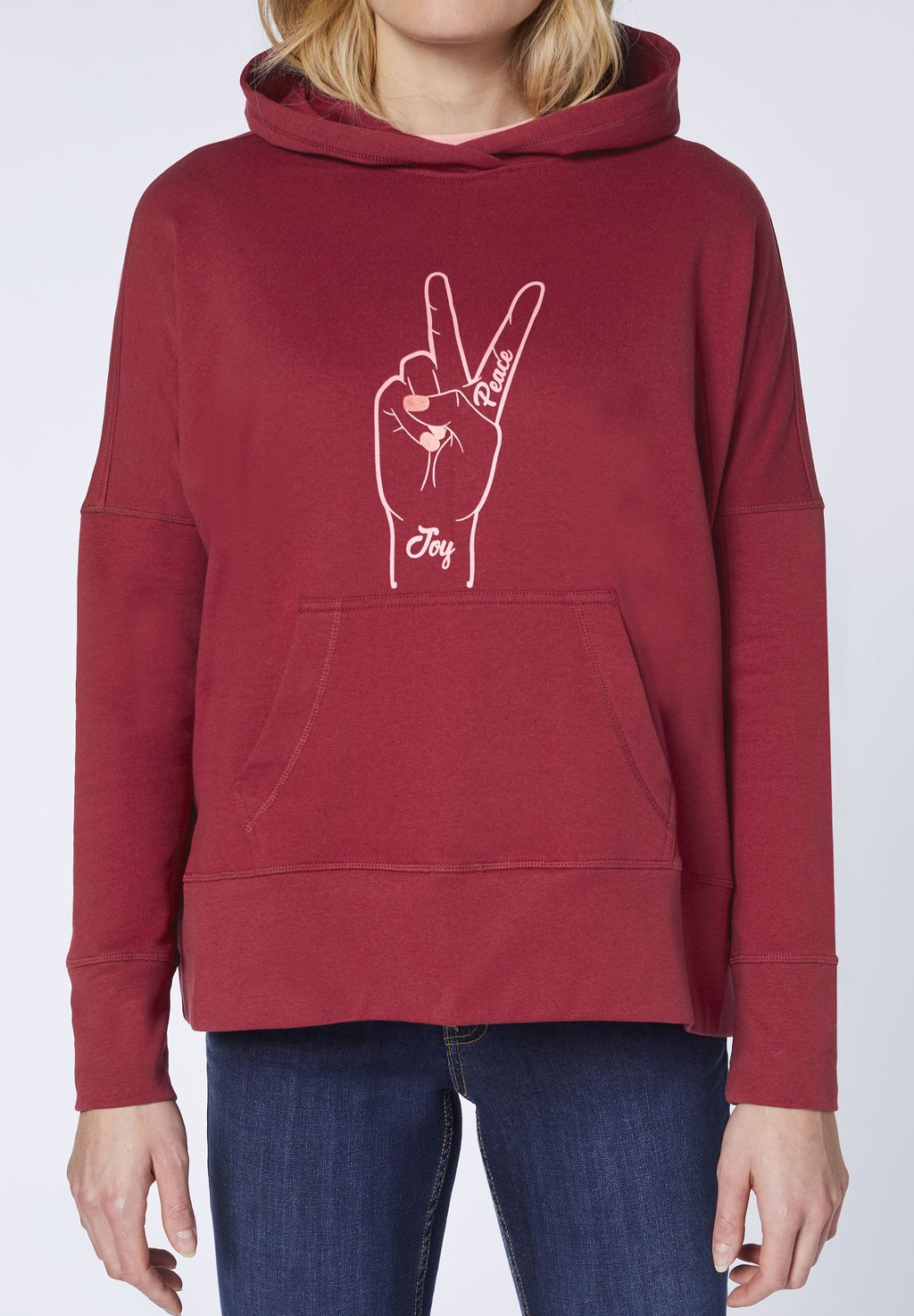 

Толстовка с капюшоном MIT PEACE PRINT Oklahoma Jeans, красный