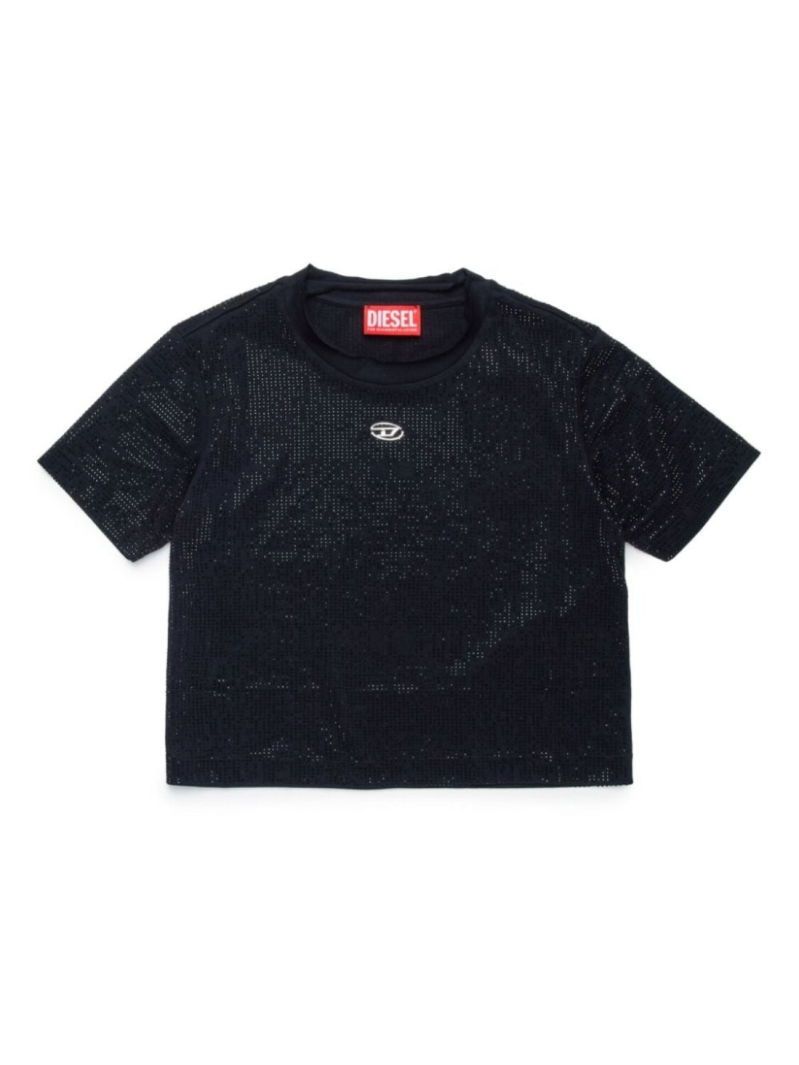 

Diesel Kids укороченная футболка с заклепками, черный