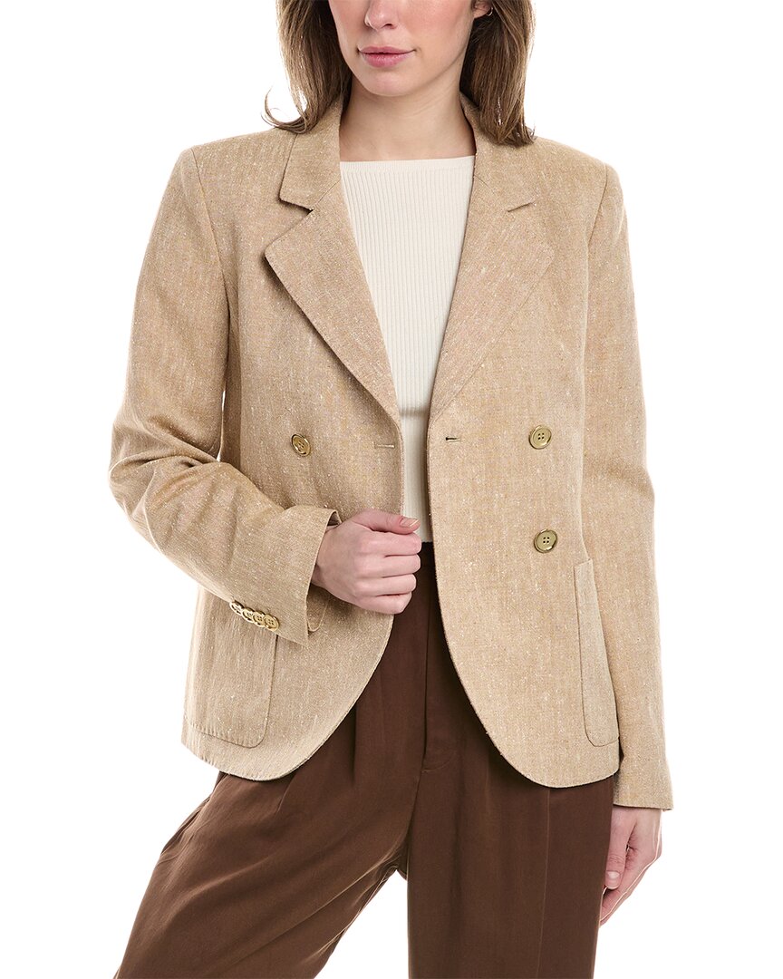

Лафайетт 148 Нью-Йорк Двубортный пиджак из смеси шелка и льна Lafayette 148 New York, коричневый