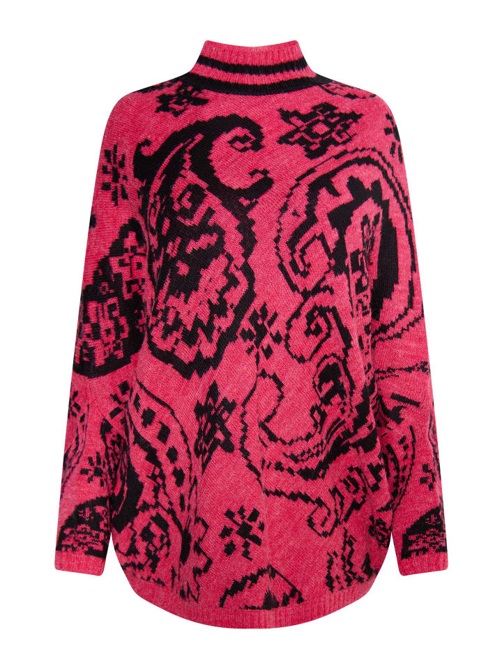 

Usha FESTIVAL Женский свитер-пончо красного цвета