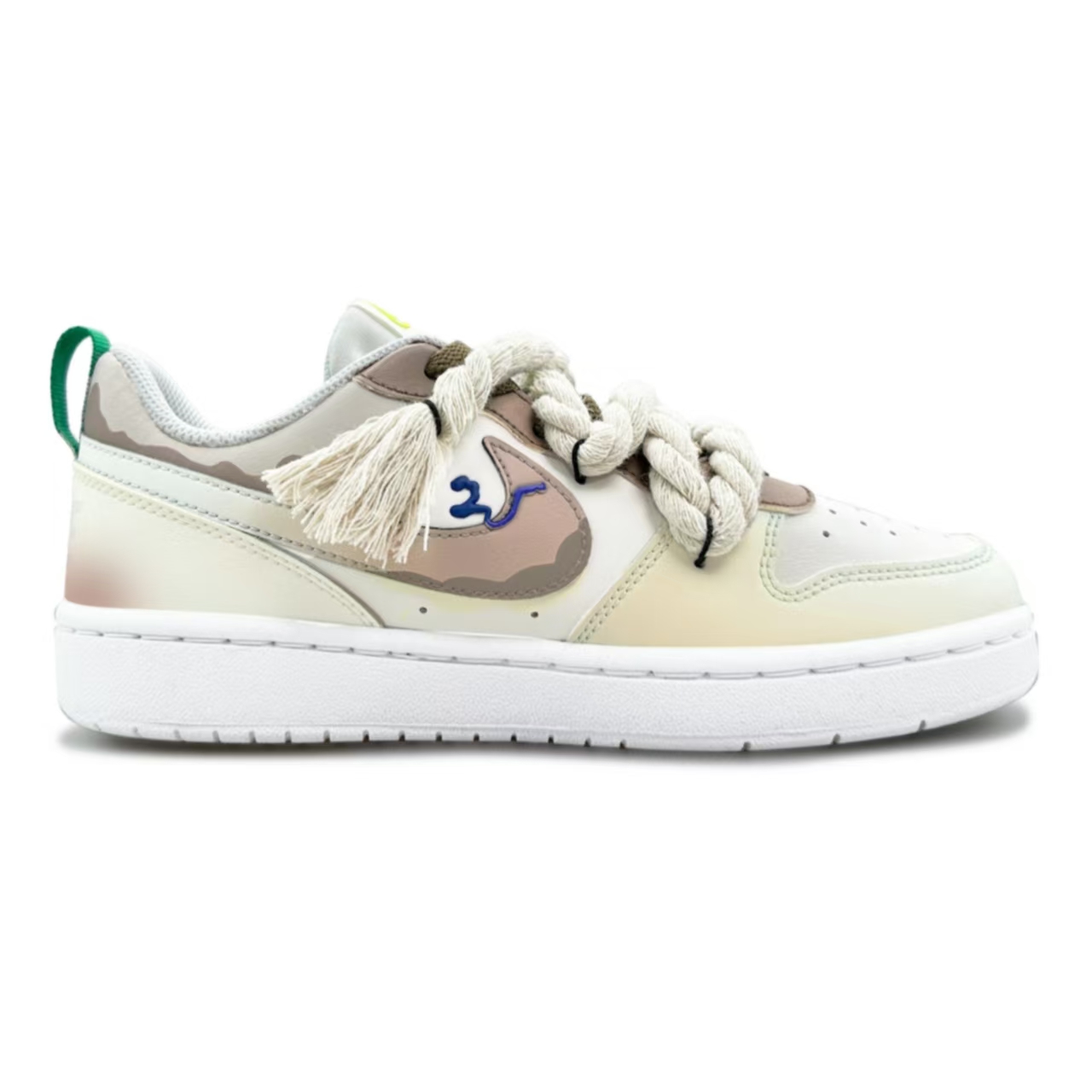 Nike Court Borough амортизирующие износостойкие низкие детские скейтбординговые туфли beige brown для подростков — фото 3
