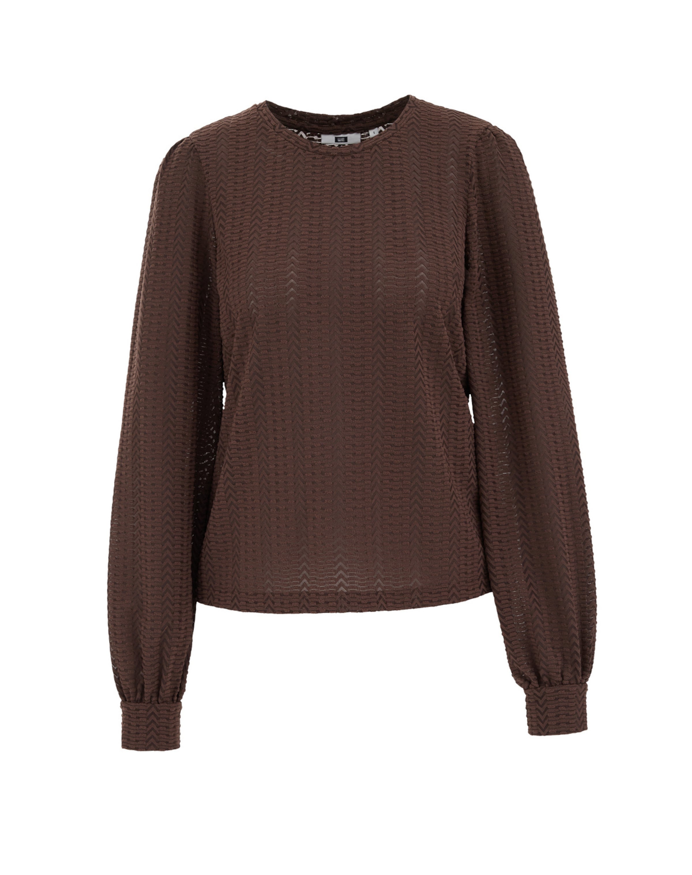 

WE Fashion Лонгслив в темно-коричневом цвете