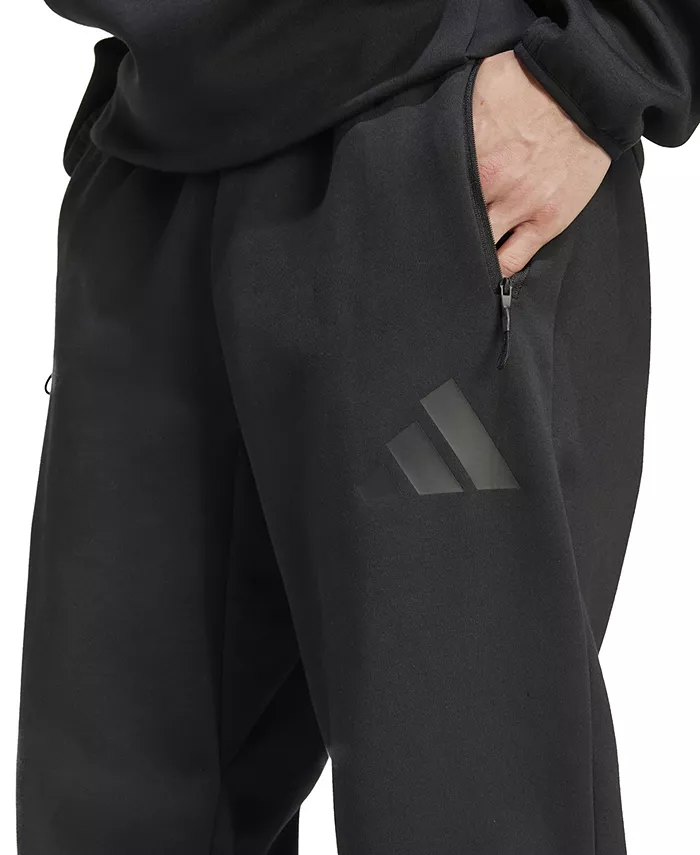 Мужские эластичные спортивные брюки Z.N.E. с кулиской и логотипом adidas, черный — фото 3
