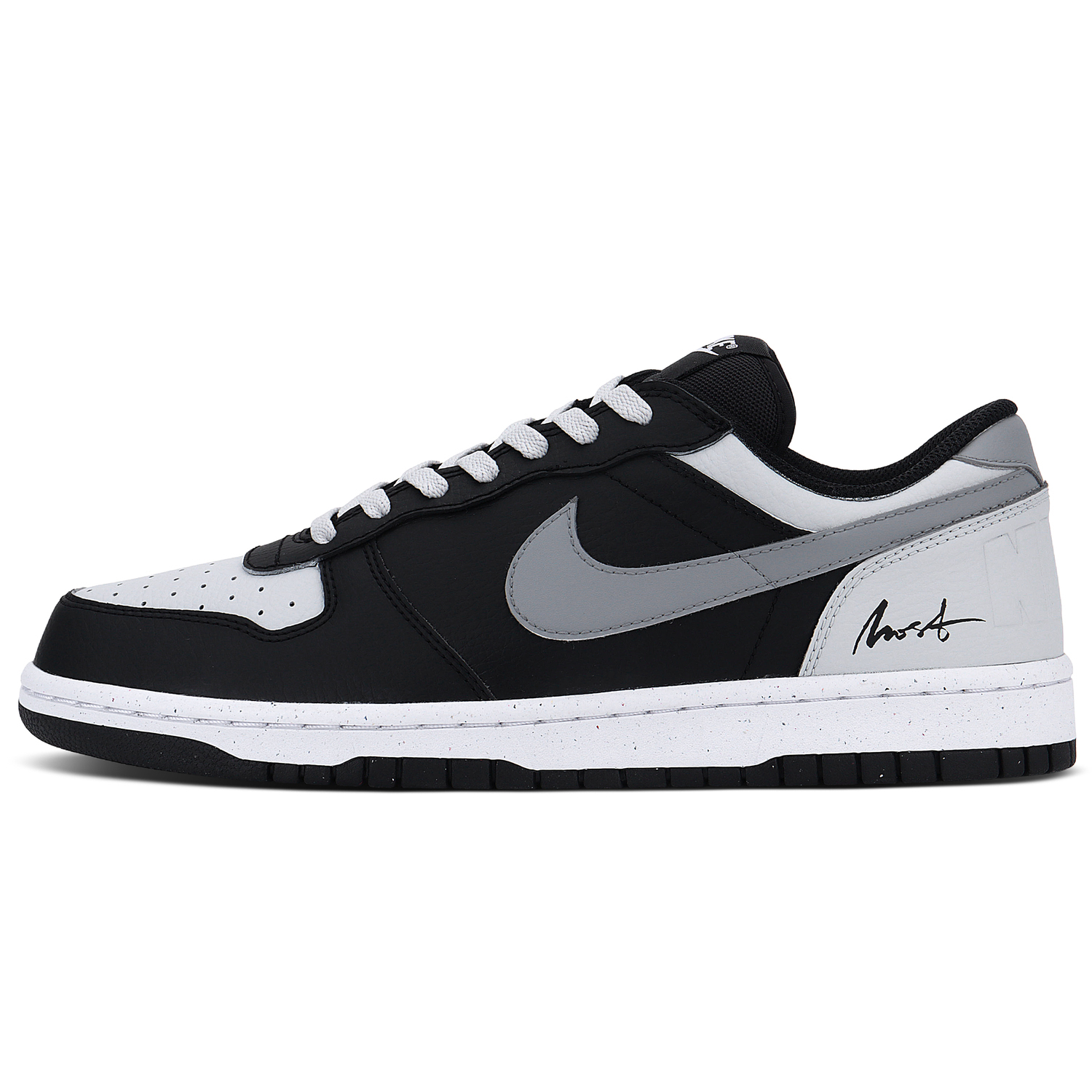 Nike Большие устойчивые к истиранию дышащие скейтбордские кроссовки для мужчин черный белый серый — фото 3