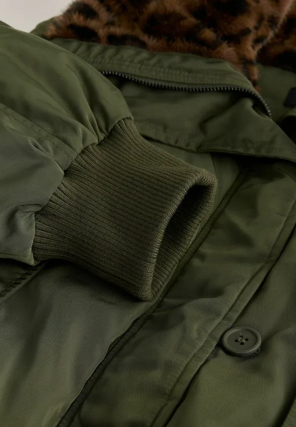 Зимняя куртка укороченного кроя Next, Khaki Green — фото 2