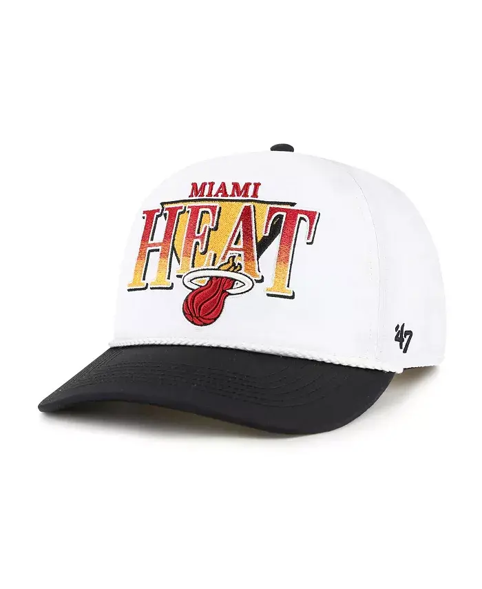

Мужская двухцветная кепка Miami Heat Tribute Hitch Adjustable, белая/черная '47 Brand