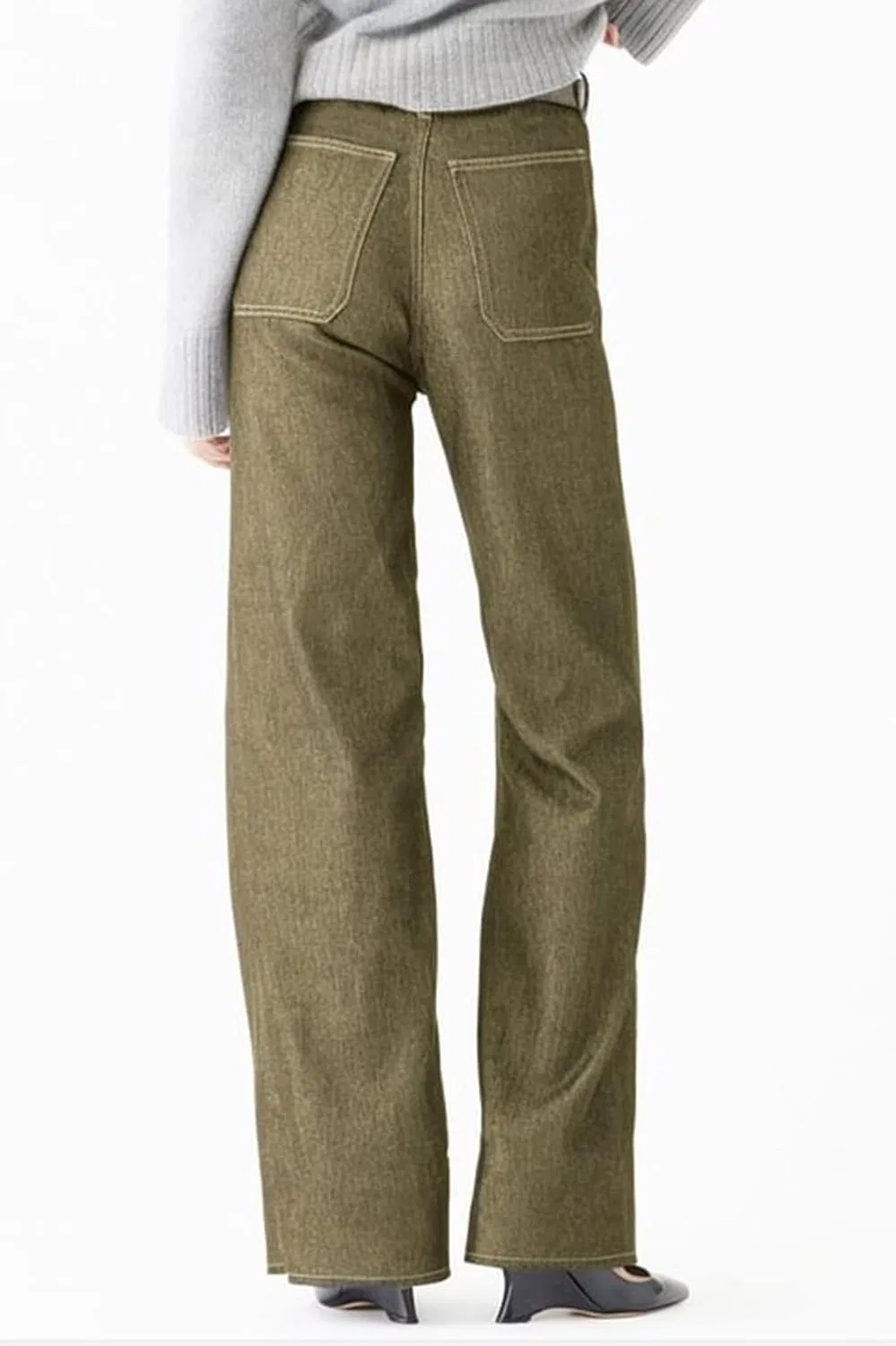 Джинсы прямые свободные, джинсы для женщин, Green Tall — фото 4