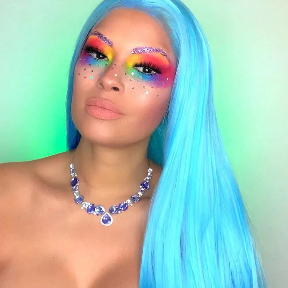 Длинный прямой парик «Pastel Blue» с кружевной передней частью Karissa Hair, Blue — фото 2