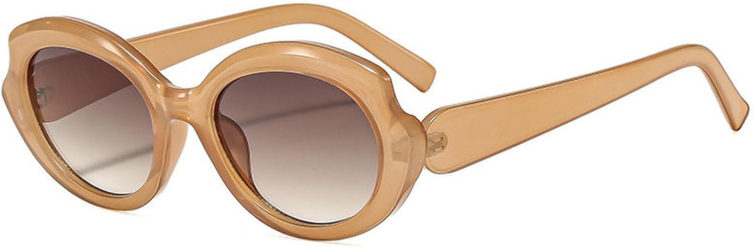 

COTIA Милые овальные солнцезащитные очки для женщин и мужчин, уникальные модные солнцезащитные очки неправильной формы «кошачий глаз», очки для активного отдыха и путешествий, Tea