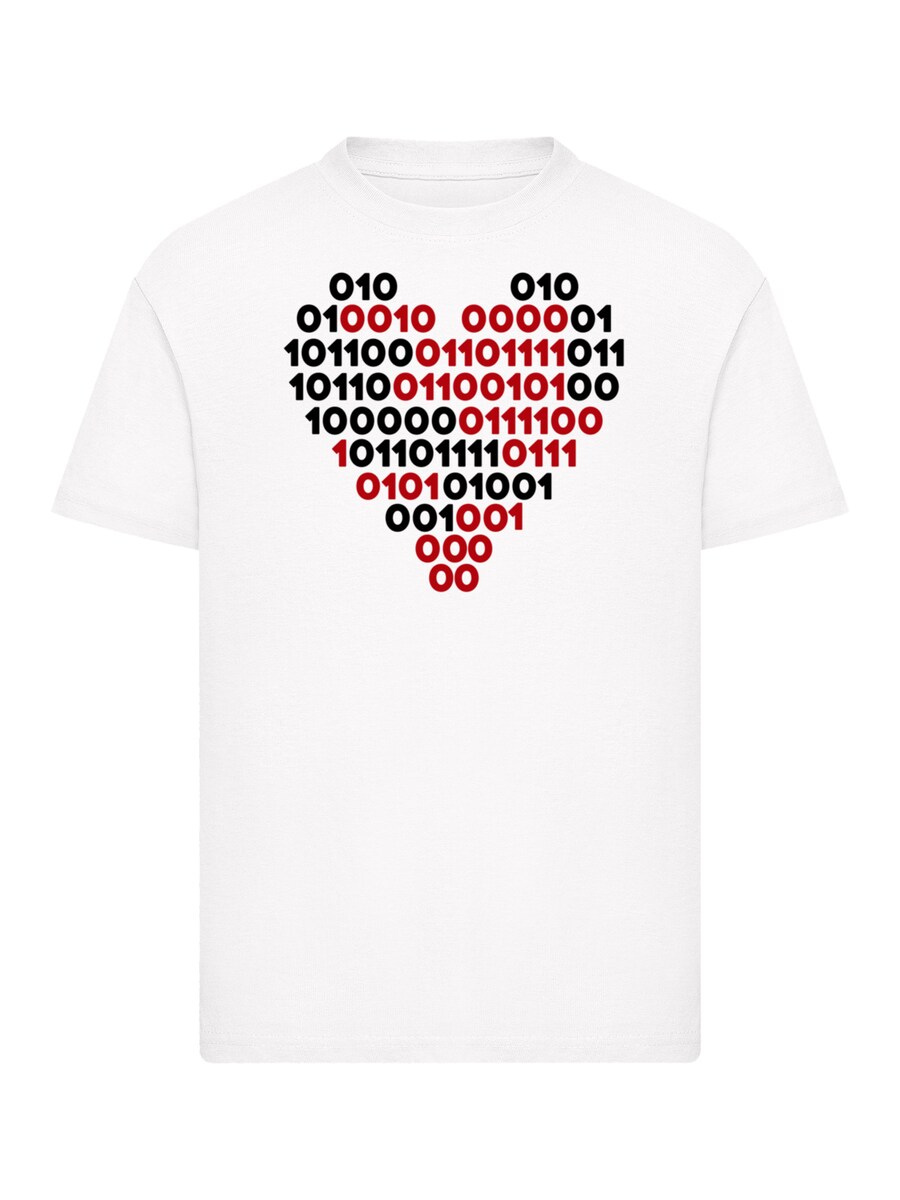 

Рубашка F4NT4STIC I Love You 01001001 Binary Code Herz Valentinstag, белый